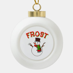 Christmas Holiday Word "FROST" Seasonal Xmas Ceramic Ball Christmas Ornament
