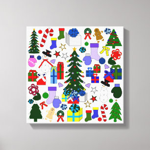 Christmas Holiday Wrapped Canvas Picture