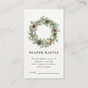 Christmas Holiday Wreath Baby Shower  Enclosure Card