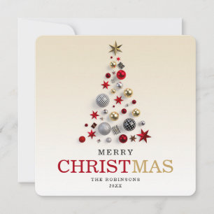 Christmas Holiday Xmas Tree Corporate Family Card