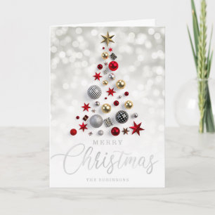 Christmas Holiday   Xmas Tree Silver Script 