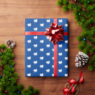 Christmas holidays blue white snowflakes pattern wrapping paper