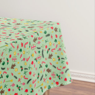 Christmas Holidays Cute Doodle Whimsical Pattern  Tablecloth