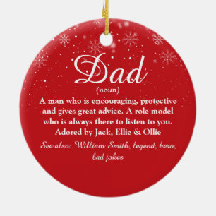 Christmas Holidays Dad, Daddy, Father Definition Ceramic Ornament