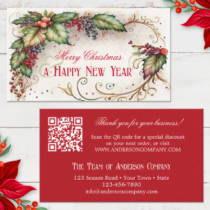 Christmas Holidays Entreprise Merci Carte de visit