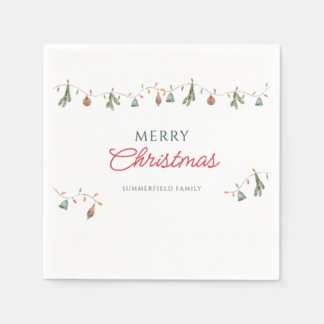 Christmas Holidays Family Party Custom Paper Napkin (Front)