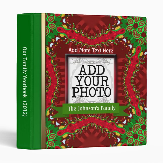 Christmas Holidays Family Photo Yearbook Binder (Front/Spine)