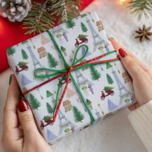 Christmas Holidays in the City of Lights, Paris Wrapping Paper