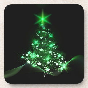 Christmas, holidays, joy, green colours, tree deco coaster