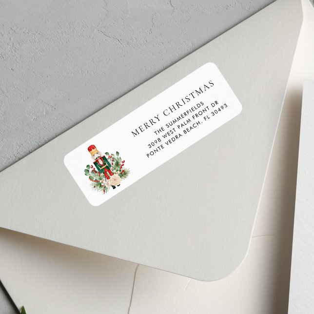 Christmas Holidays Nutcracker Adresse de retour (Christmas Nutcracker Elegant Mailing Return Address Label)