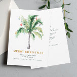 Christmas Holidays Palm Tree Moving Announcement<br><div class="desc">Embrace the fresh start of your move with our vibrant and playful moving announcement card, perfectly capturing the spirit of new beginnings on the coast during the Holidays. The elegant palm tree design evokes a sense of relaxation and possibility, while the bold "Merry Christmas" text transforms your change of address...</div>