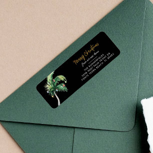 Christmas Holidays Palm Tree Moving Return Address