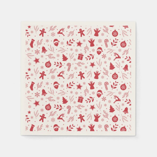 Christmas Holidays Pattern Family Party Paper Napkin (Front)