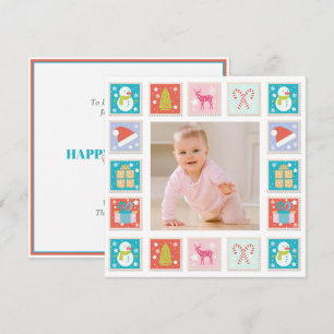Christmas Holidays Postage Stamp Photo Card
