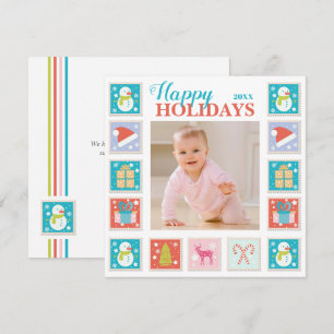 Christmas Holidays Postage Stamp Photo Card