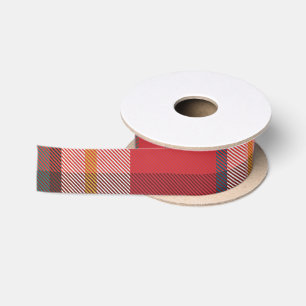 Christmas Holidays Red and Green Rustic Plaid Satin Ribbon