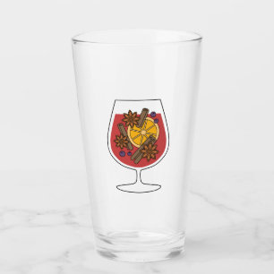 Christmas holidays red mulled wine spices glass