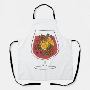 Christmas holidays red mulled wine spicy cocktail  apron