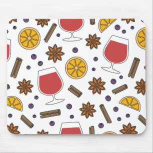 Christmas holidays red mulled wine spicy cocktail mouse pad