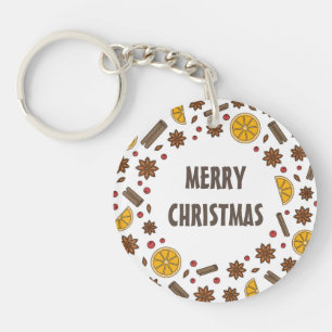 Christmas holidays red mulled wine spicy keychain