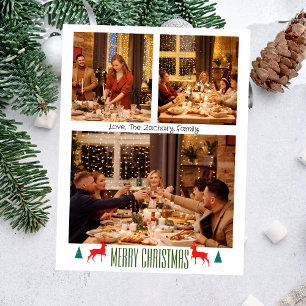  Christmas holidays Script Family Three Photo  Holiday Postcard