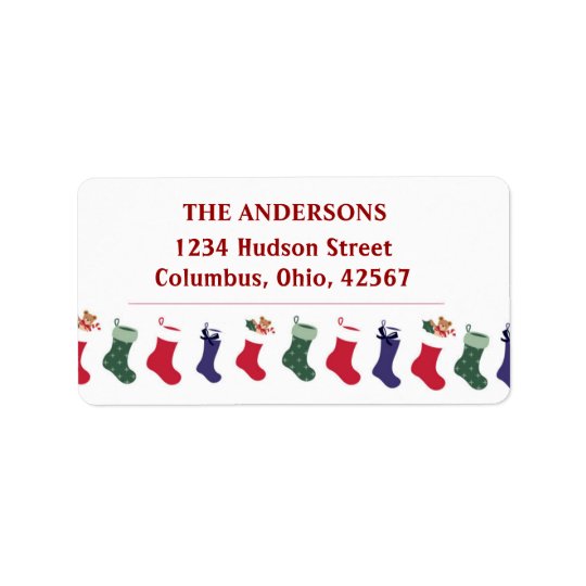 Christmas Holidays Stockings Address Label