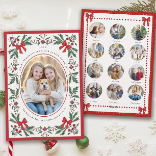 Christmas Holidays Whimsical Botanical Art Photo Holiday Card