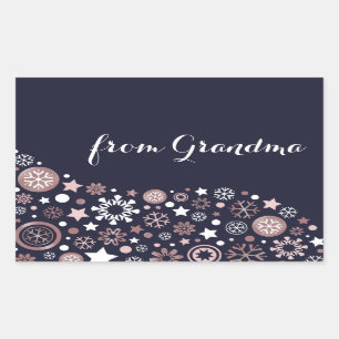 Christmas holidays winter pink gold snowflakes sticker