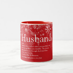 Christmas Holidays World's Best Husband Definition Two-Tone Coffee Mug