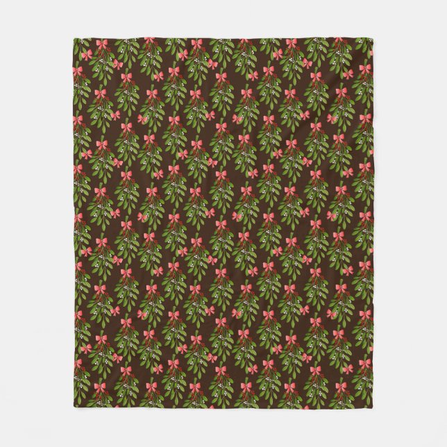 Christmas Hollies - Fleece Blanket (Front)