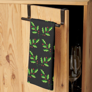 Christmas Holly All-Over Print  Kitchen Towel