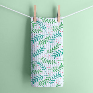 Christmas Holly and Berries Kitchen Towel