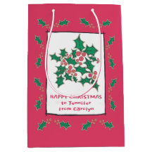 Christmas holly and berries, personalized