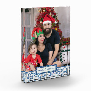 Christmas holly and flowers petals tiles frame photo block