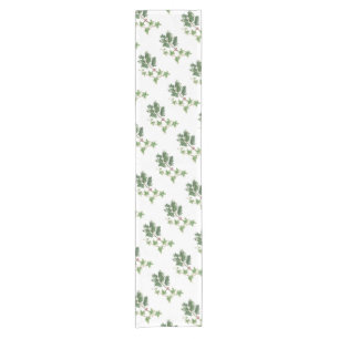 Christmas Holly and Ivy Botanical Watercolour Short Table Runner