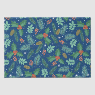 Christmas holly and pine cones pattern wrapping pa tissue paper