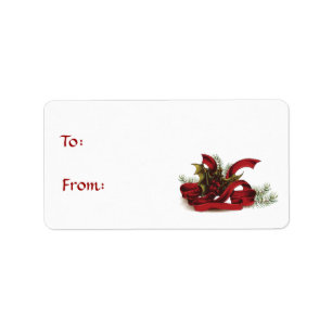 Christmas Holly and Pines Gift Tag
