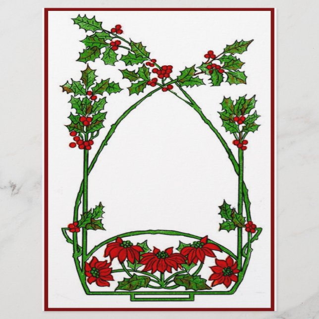 Christmas Holly and Pointsettia Flyer (Front)