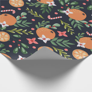 Christmas Holly Berries and Fruit Wrapping Paper