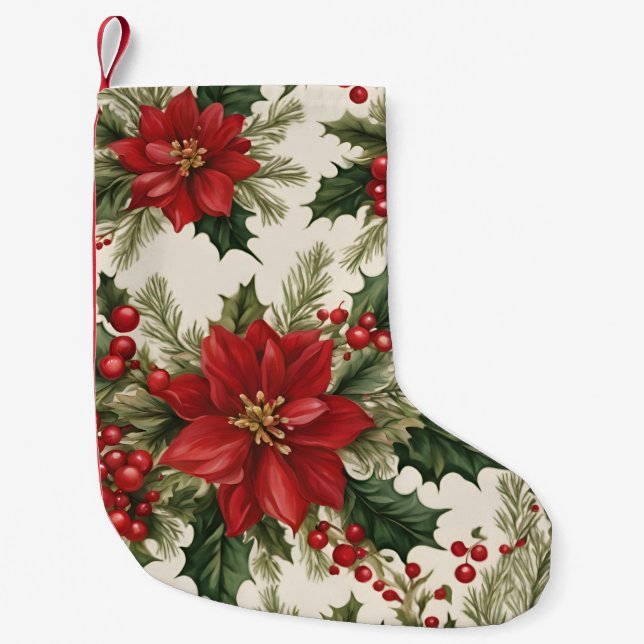 Christmas Holly & Berries Christmas Stocking (Front)