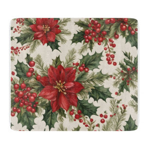 Christmas Holly & Berries Cutting Board