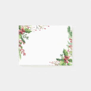 Christmas Holly Berries Holiday Post-it Notes