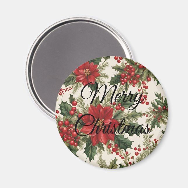 Christmas Holly & Berries Magnet (Recto/Verso)