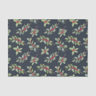 Christmas Holly Berry Branches with Leaves Tissue Paper