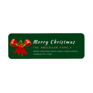 Christmas Holly Berry Elegant Return Address