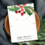 CHRISTMAS HOLLY BERRY NECKLACE EARRING DISPLAY BUSINESS CARD<br><div class="desc">If you need any further customisation please feel free to message me on yellowfebstudio@gmail.com.</div>