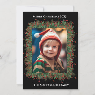 Christmas Holly Berry Photo Card