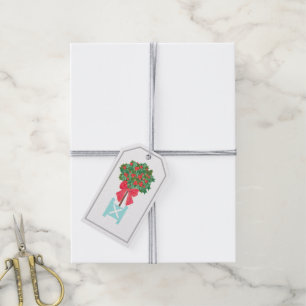 Christmas Holly Berry Topiary Robin's Egg Blue  Gift Tags