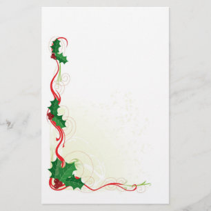 Christmas Holly Border Stationery
