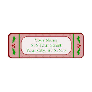Christmas Holly Borders Address Label
